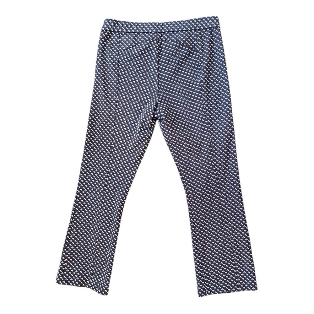 Tory Burch Sport Blue Patterned stitch front seam Straight Leg Pants Size Large - Picture 3 of 10